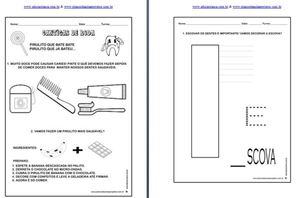 Atividades de higiene bucal