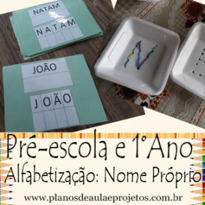 Plano de aula alfabetização com nome próprio