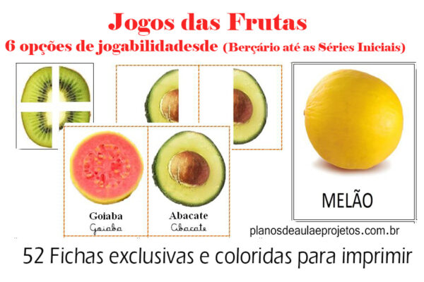 Cartelas das Frutas: 3 Jogos