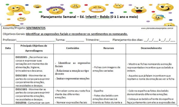 atividades sobre sentimentos para berçário