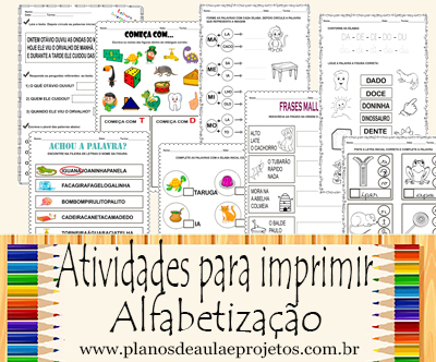 Apostila de Alfabetização - Atividades para imprimir - Planos de Aula e  Projetos