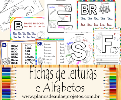 Fichas de leitura com todas as letras do alfabeto