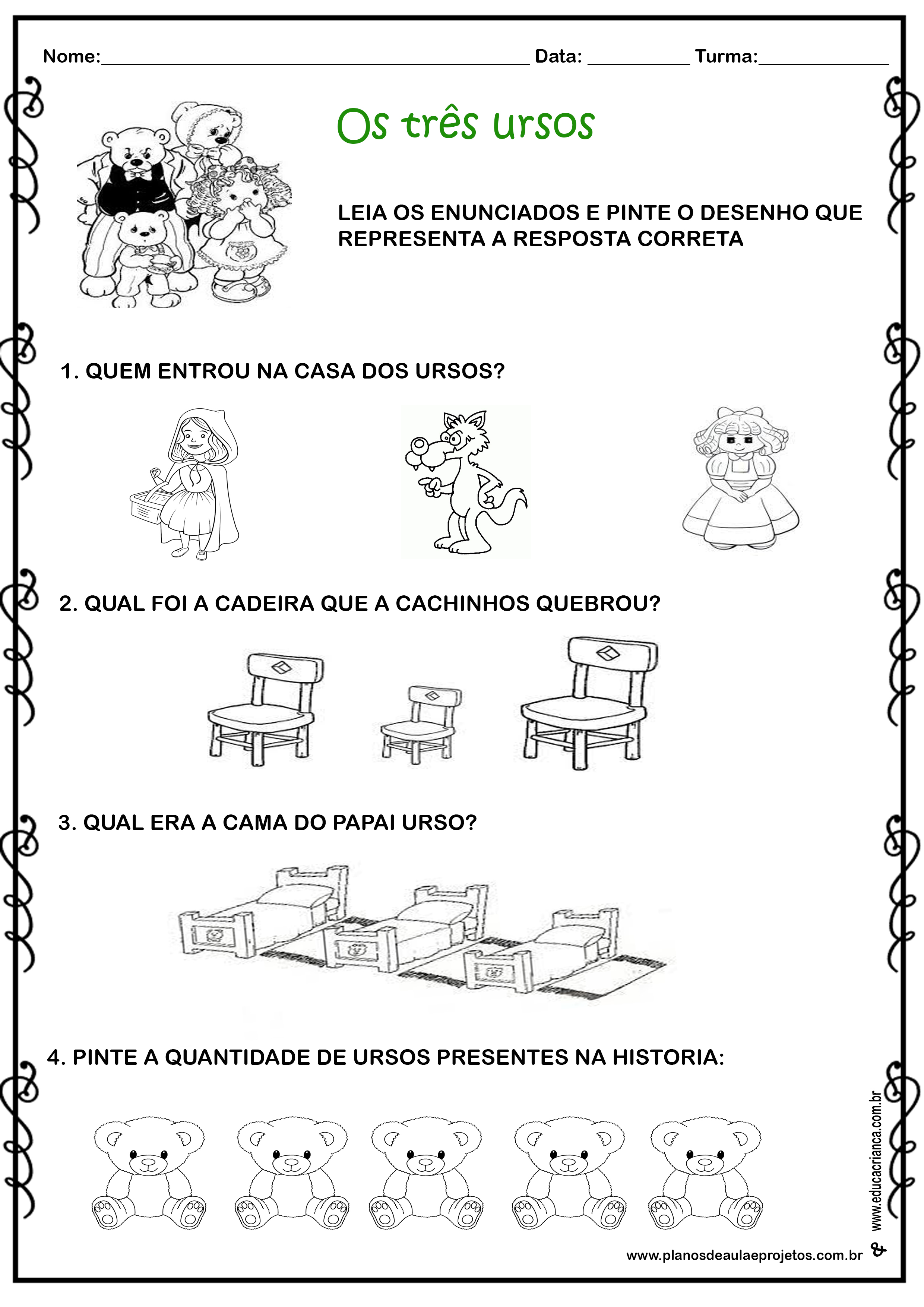 Kit de Atividades Educação Infantil Alfabetização Pintura Jogo da