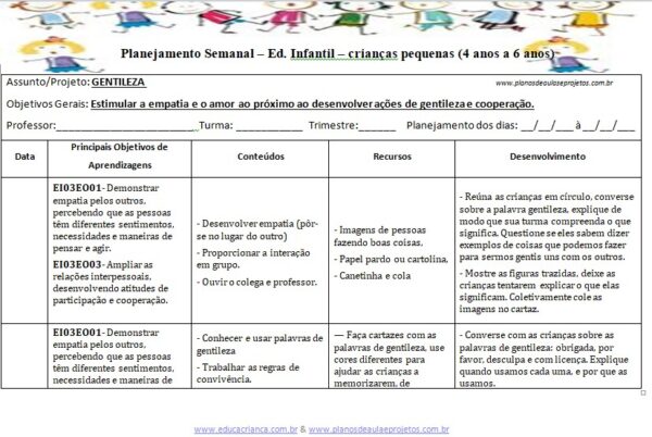atividades sobre gentileza