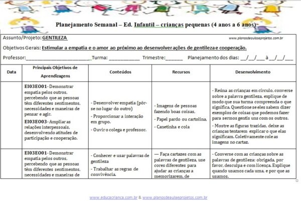 atividades sobre gentileza