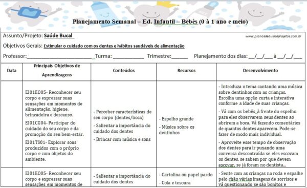 atividades sobre os dentes para bebeês