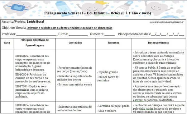 atividades sobre os dentes para bebeês