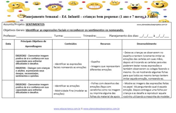 plano de aula sobre sentimento